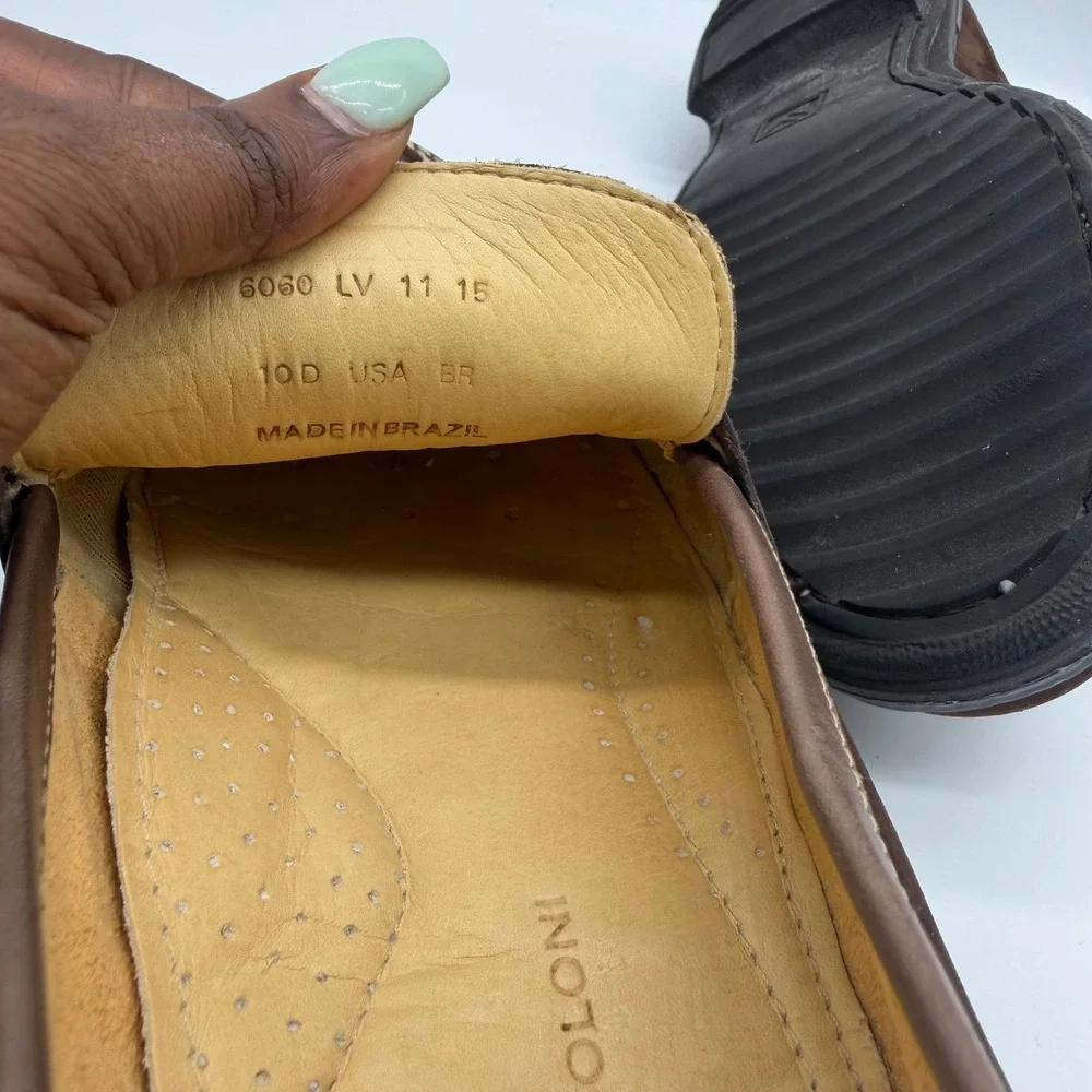 Sandro Moscoloni Mens Brown Suede Leather Penny‎ Loafers Size 10D 6060 LV Brazil